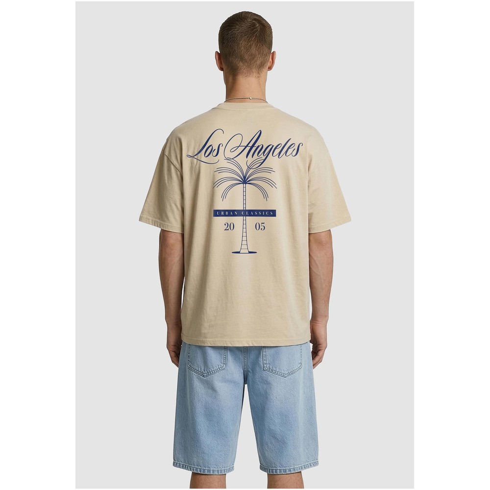 Urban Classics - Palm Logo Loose Tshirt Femme - Crème